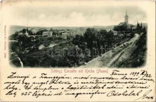1899 Fiume, Rijeka; Schloss Tersatto mit Kirche / Trsat Castle with church (EK)