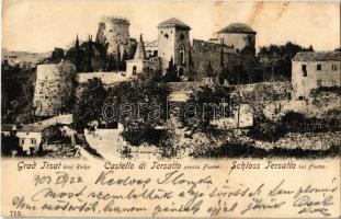 1903 Fiume, Rijeka; Castello di Tersatto / Schloss Tersatto mit Kirche / Trsat Castle with church (EK)