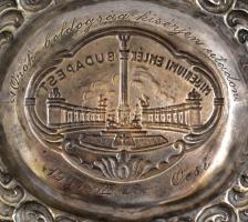 "Mileniumi(!) emlék Budapest" feliratos, Hősök tere látképes ezüst (Ag.) kis hamutálka, je...