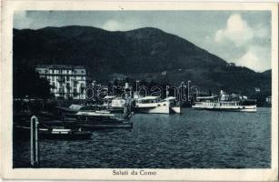 Lago di Como, port, harbor with steamships, motorboats (EK)