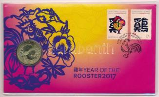 Ausztrália 2017. 1D Al-Br Kakas éve bélyeges borítékban, elsőnapi bélyegzéssel T:1 Australia 2017. 1 Dollar Al-Br Year of the Rooster in envelope with stamps and FDC :UNC
