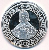 DN Magyar tallérok utánveretben - III. Ferdinánd tallérja 1637 Ag emlékérem tanúsítvánnyal (20g/0.999/38,6mm) T:PP