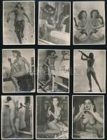 cca 1965 Trafikokban árult, szolidan erotikus fényképek, 13 db fotó Fekete György (1904-1990) budapesti fényképész hagyatékából, 6x9 cm