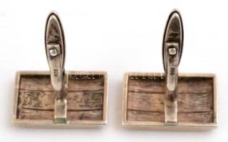 Aranyozott ezüst mandzsetta gomb. 14,2 g