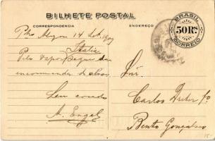 Brazil, 50 Reis Correio, 1808-1908 Centenario da Abertura dos Portos, D. Carlos I. Rei de Portugal, ...