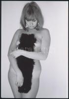 cca 1972 Figurás lányok, szolidan erotikus felvételek, 13 db vintage negatív + 3 db vintage fotó és/...