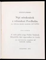Zoltán József: Népi szórakozások a reformkori Pest-Budán. (Az 1959-ben készült tanulmány első kiadás...