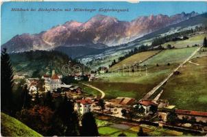 1916 Mühlbach am Hochkönig, Mühlbach bei Bischofshofen mit Mitterberger Kupferbergwerk. Verlag v. Heinrich Schönbauer. Photocromiekarte No. 9763. / Mitterberg Copper Mine