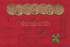 1898 German coins Embossed