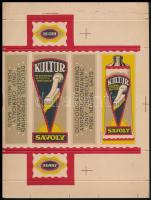 cca 1920 Kultur Savoy fogkrém hajtatlan doboz. Hambureg & Birkholz Rt. gyártmánya
