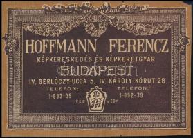 cca 1930 Hoffmann Ferenc képkeretező reklám címke 7x10 cm