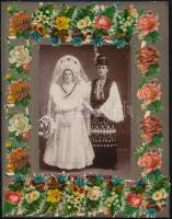 1930 Mezőkövesd, Rajna József és Gáspár Mária fényképe, feliratozva, 15x10,8 cm, karton 25x19,5 cm
