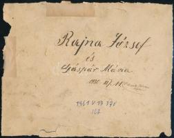 1930 Mezőkövesd, Rajna József és Gáspár Mária fényképe, feliratozva, 15x10,8 cm, karton 25x19,5 cm