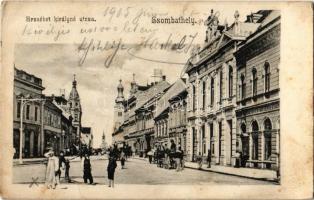 1905 Szombathely, Erzsébet királyné utca, Cafe Elite kávéház, Grünhut üzlete. Divald Károly 5. sz. (EK)