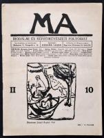 1917 Ma. Kassák Lajos folyóiratának II. évf 10. szám. Murmann József Árpád és Mattisch Teutsch János eredeti linómetszetével