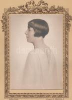 cca 1920 Székely Aladár (1870-1940) budapesti műtermében készült női portré, 11,8x8,4 cm, karton 22,5x14,8 cm