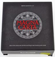 Ausztrália 2015. 5D Ag "800 éves a Magna Charta" (31,11g/0.999) tanúsítvánnyal, dísztokban...
