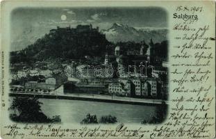 1901 Salzburg, general view with Hohensalzburg Fortress (EK)