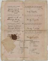 1874 Nagyszombat, a vegyes vallású polgári iskola bizonyítványa zsidó tanuló részére, okmánybélyegge...