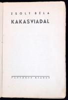Zsolt Béla: Kakasviadal. Bp., 1939, Pantheon, 227+1 p. Első kiadás. Kiadói illusztrált, reklámos pap...