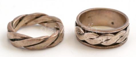 5 db ezüst (Ag.) gyűrű kő berakásokkal, jelzettek, méret: 52-57, összesen bruttó 23,3 g