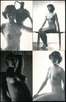 cca 1980 Akt felvételek stúdióban, 55 db vintage fotó, 9x14 cm