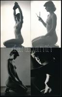 cca 1980 Akt felvételek stúdióban, 55 db vintage fotó, 9x14 cm