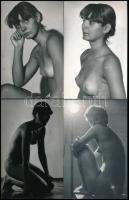 cca 1980 Akt felvételek stúdióban, 55 db vintage fotó, 9x14 cm