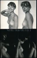 cca 1980 Akt felvételek stúdióban, 55 db vintage fotó, 9x14 cm