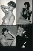 cca 1980 Akt felvételek stúdióban, 55 db vintage fotó, 9x14 cm