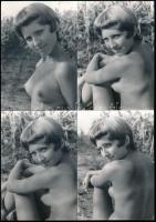 cca 1980 Akt felvételek stúdióban, 55 db vintage fotó, 9x14 cm