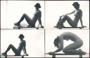 cca 1980 Akt felvételek stúdióban, 55 db vintage fotó, 9x14 cm