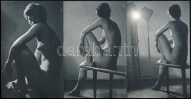 cca 1980 Akt felvételek stúdióban, 55 db vintage fotó, 9x14 cm