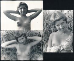 cca 1980 Akt felvételek stúdióban, 55 db vintage fotó, 9x14 cm