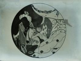 Erotikus jeleneteket ábrázoló rajzok üveglemez negatívokon, 8 db 9x13-as negatív