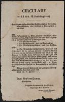 1811 Az alsó-ausztriai tartományi kormányzóság nyomtatott, német nyelvű körlevele a városi illetékekről
