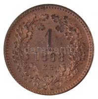 1868KB 1kr Cu "Angyalos címer" rozettával, Artex-veret T:1 
Adamo M4.1