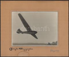 cca 1948 Bolygó Elek felvétele egy M22-es vitorlázó repülőgépről, 17,5x23,5 cm, karton 29x35 cm