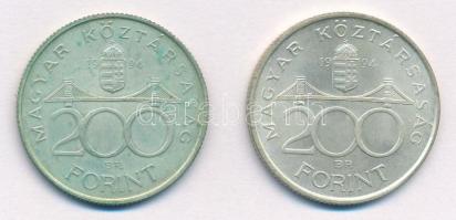 1994. 200Ft Ag "Deák" (2x) T:1- patina Adamo F13.1