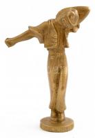 Ritka búza felirattal magyar paraszt ember réz szobrocska 9,5 cm