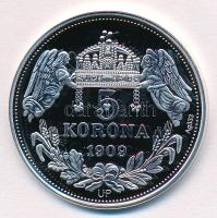 DN "Királyi koronák - Albert / 5 korona 1909" Ag emlékérem tanúsítvánnyal (20g/0.333/38,61...