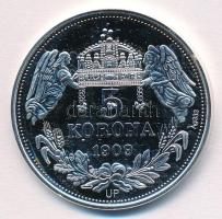 DN "Királyi koronák - I. Nagy Lajos / 5 korona 1909" Ag emlékérem tanúsítvánnyal (20g/0.33...