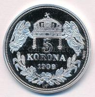 DN "Királyi koronák - III. István / 5 korona 1909" Ag emlékérem tanúsítvánnyal (20g/0.333/...