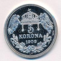 DN "Királyi koronák - I. József / 5 korona 1909" Ag emlékérem tanúsítvánnyal (20g/0.333/38...