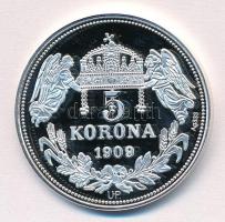 DN "Királyi koronák - II. József / 5 korona 1909" Ag emlékérem tanúsítvánnyal (20g/0.333/3...