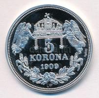 DN "Királyi koronák - II. Ottó / 5 korona 1909" Ag emlékérem tanúsítvánnyal (20g/0.333/38,...