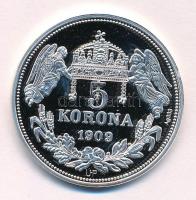 DN "Királyi koronák - II. Ulászló / 5 korona 1909" Ag emlékérem tanúsítvánnyal (20g/0.333/...
