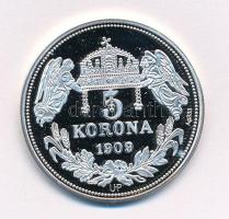 DN "Királyi koronák - II. Mátyás / 5 korona 1909" Ag emlékérem tanúsítvánnyal (20g/0.333/3...