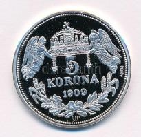 DN "Királyi koronák - IV. Béla / 5 korona 1909" Ag emlékérem tanúsítvánnyal (20g/0.333/38,...
