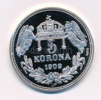 DN "Királyi koronák - II. István / 5 korona 1909" Ag emlékérem tanúsítvánnyal (20g/0.333/3...